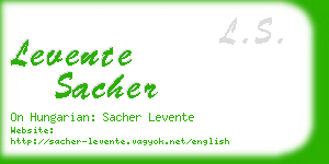 levente sacher business card